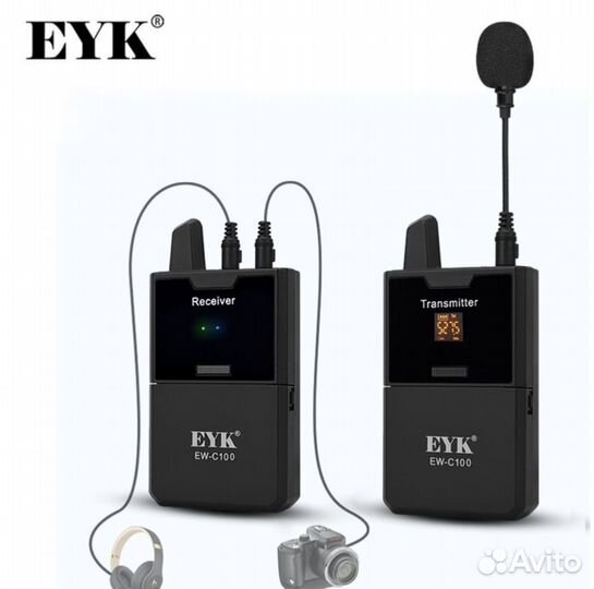 Беспроводной микрофон EYK EW-C100 + выход наушники