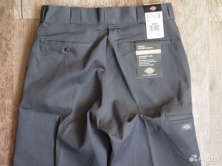 Брюки Dickies Double Knee т/серые широкие 34W 32L