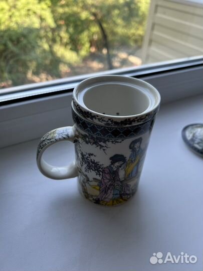 Китайская чайная кружка с инфузером и крышкой