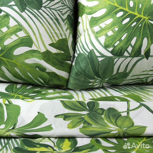 Постельное бельё 'Этель' 2 сп., Монстера, размер 1