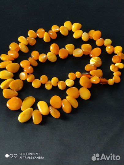 Бусы новые из натурального янтаря времён СССР