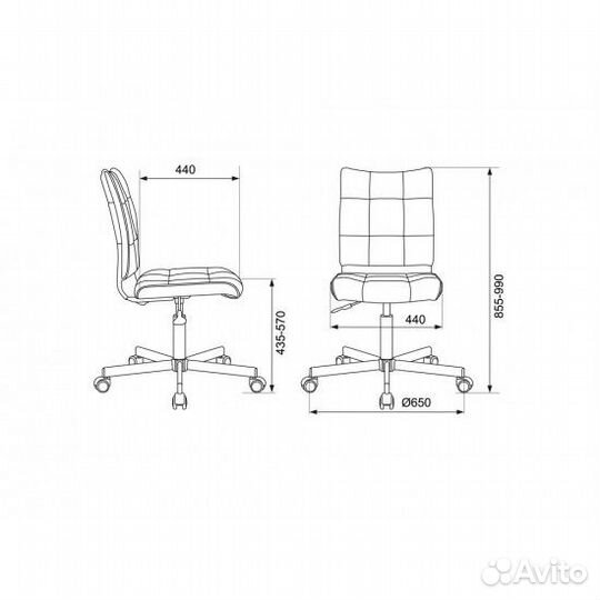 Кресло офисное CH-330M Grey, кожзам серо-голубой L