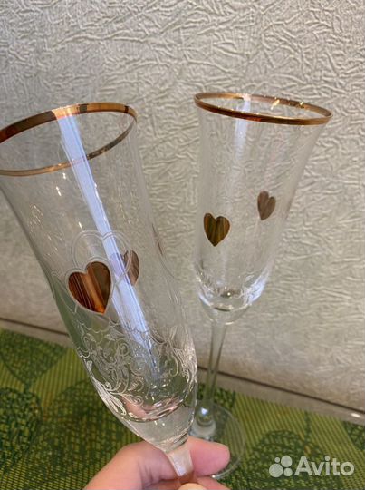 Бокалы свадебные хрустальные новые