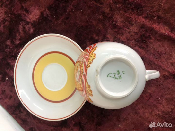 Большая чайная пара дулево 50 Лет Победы 1995г