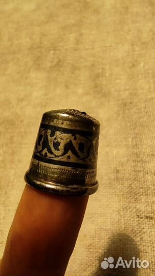 Наперсток винтажный серебро с чернением