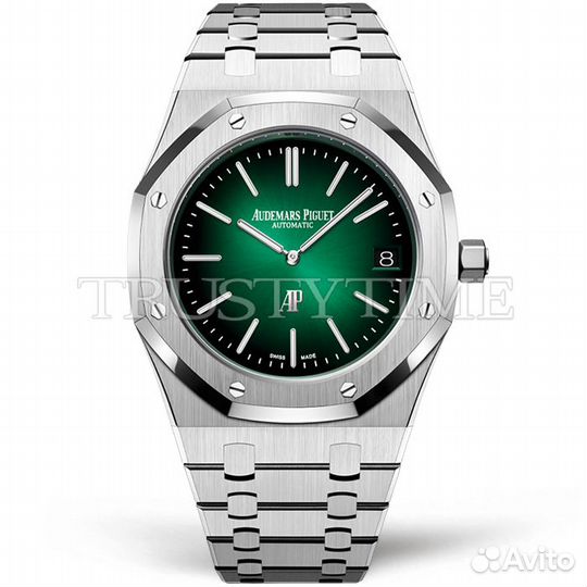 Часы Audemars Piguet Royal Oak “Jumbo” Extra-Thin Platinum and Smoked Green Dial 15202PT.OO.1240PT.0