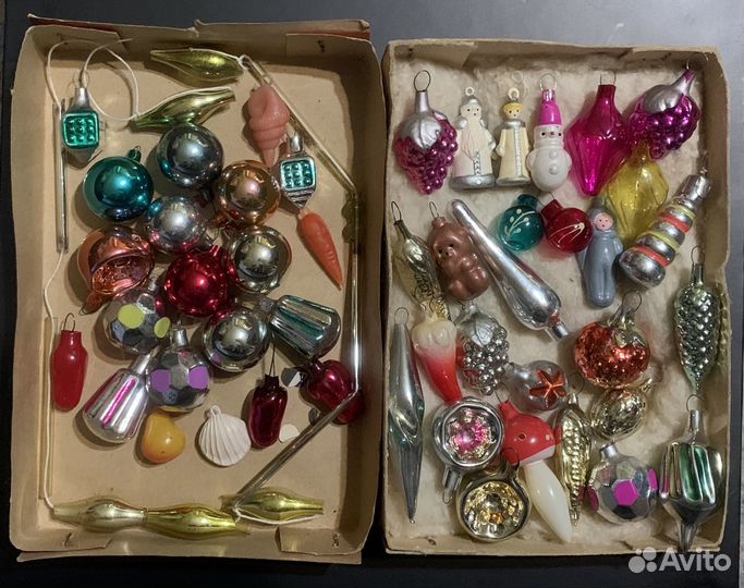 Малютка елочные игрушки СССР набор 48 шт