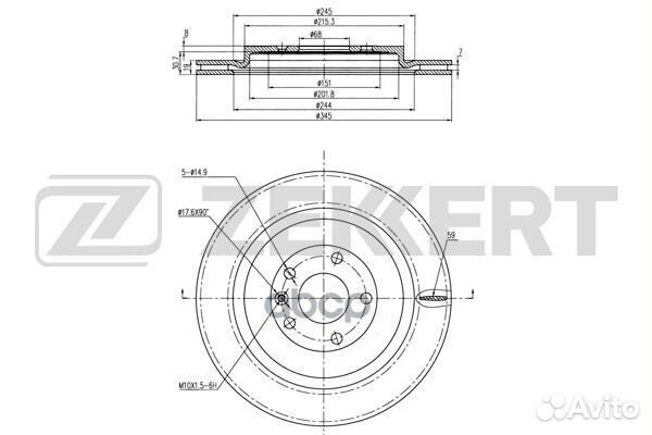 Диск торм. задн. Ford Explorer V 14- bs-6003