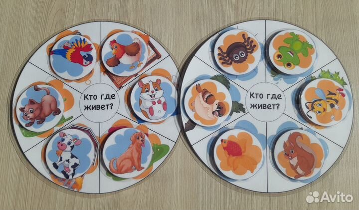 Развивающие игры на липучках - кто где живёт