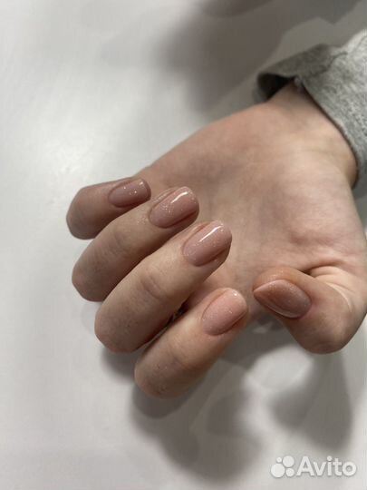 Маникюр с покрытием гель лак, наращивание