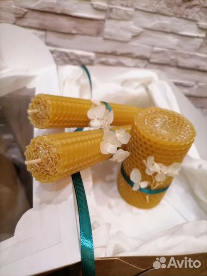 Семейный очаг. Свечи свадебные из вощины