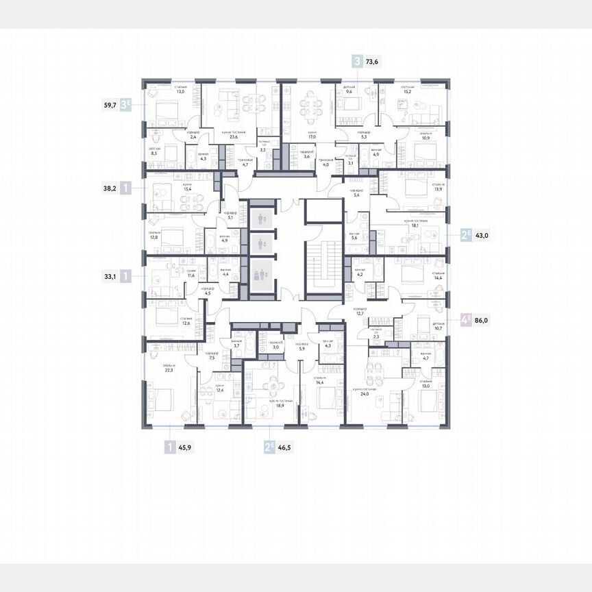2-к. квартира, 42,7 м², 17/25 эт.