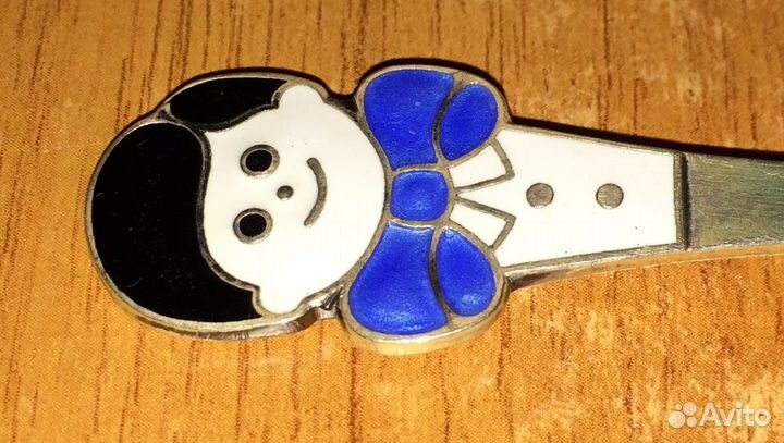 Серебряная детская ложка. Мальчик. 925 проба