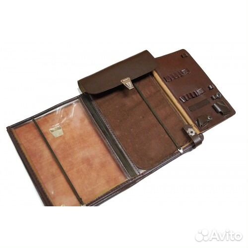 Сумка планшет офицерский кожанный (коричневый)
