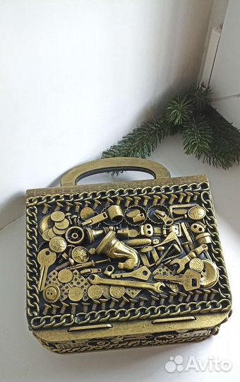 Новая большая деревянная шкатулка ручная работа