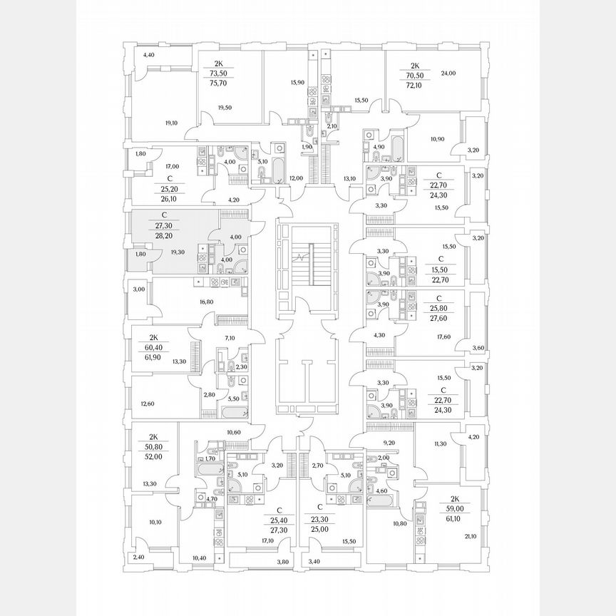 Квартира-студия, 60,6 м², 12/13 эт.