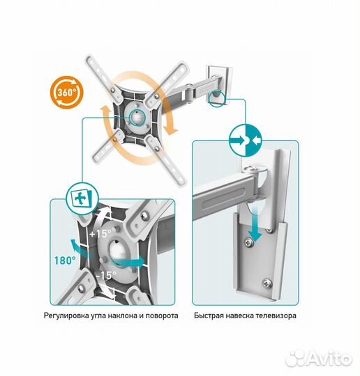 Новый поворотно-выдвижной кронштейн для телевизора