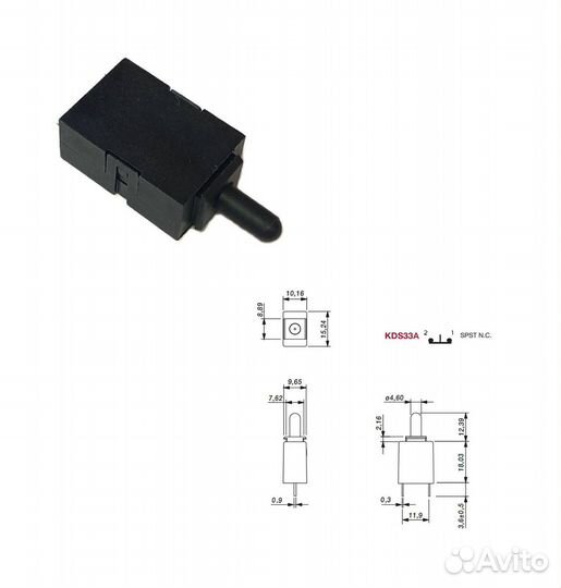 1 шт Кнопочный переключатель KDS33A 100 мА 20 В