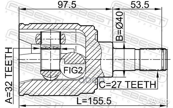 Шрус внутр правый honda CR-V RD1 19962001 0311