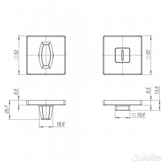 Завертка WC Fuaro BK6.K.SL52 (BK6 SL) BL-24 черный