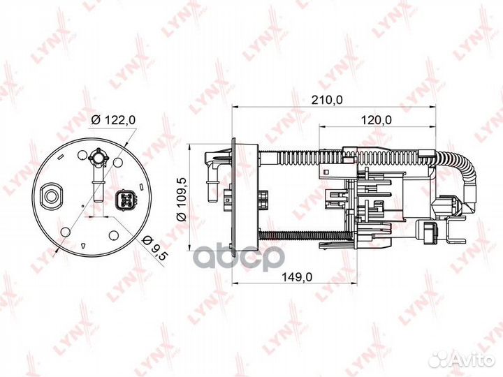 Фильтр топливный LF954M lynxauto