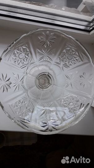 Ваза хрустальная, ваза на ножке. СССР. винтаж