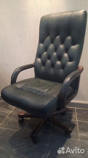 Кресло компьютерное офисное Оксфорд кожа натурал