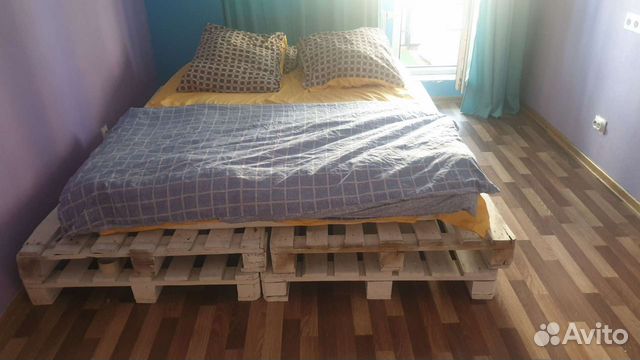 Кровать двухспальная стиль loft из палетов