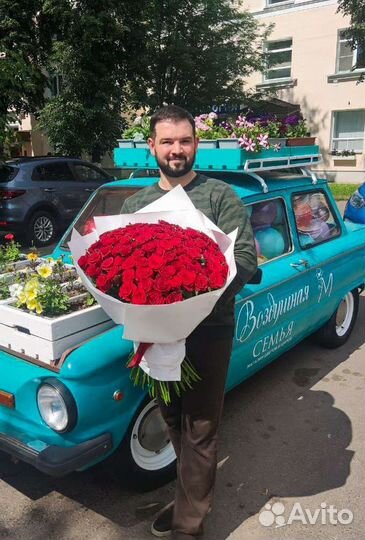 Букет из 51, 61, 101 розы букет гигант из роз