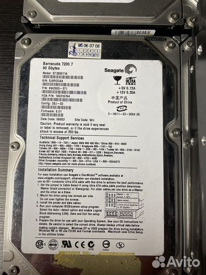 13 жестких дисков seagate ibm ide SATA