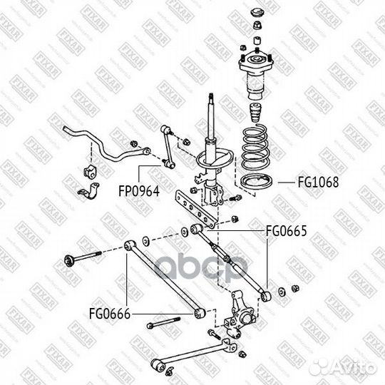 Сайлентблок задней поперечной тяги FG0665 fixar