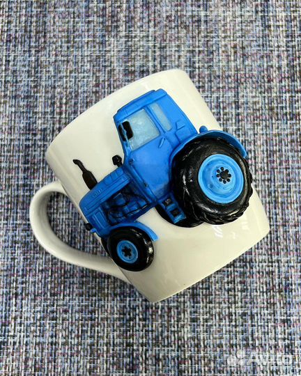 Кружечка с декором из полимерной глины от