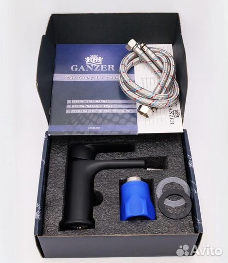 Смеситель Ganzer для биде из латуни GZ21051-C черный/хром