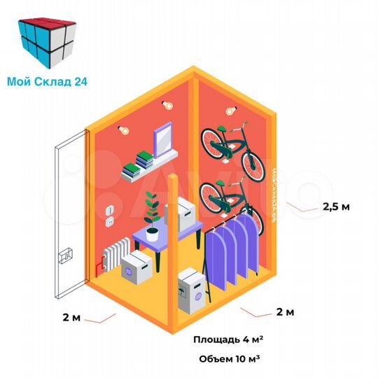 Отапливаемый склад, 4 м² с охраной
