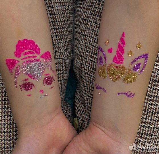 Аквагрим, бьюти-бар, грим для детей, блеск тату