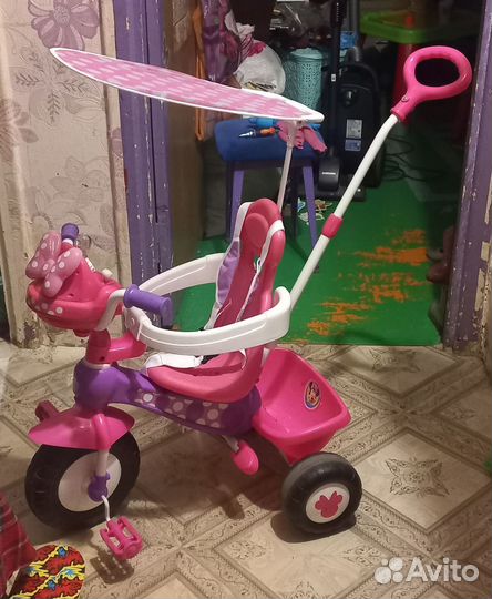 Велосипед детский трёхколёсный с ручкой