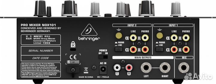 Микшерный пульт Behringer NOX101