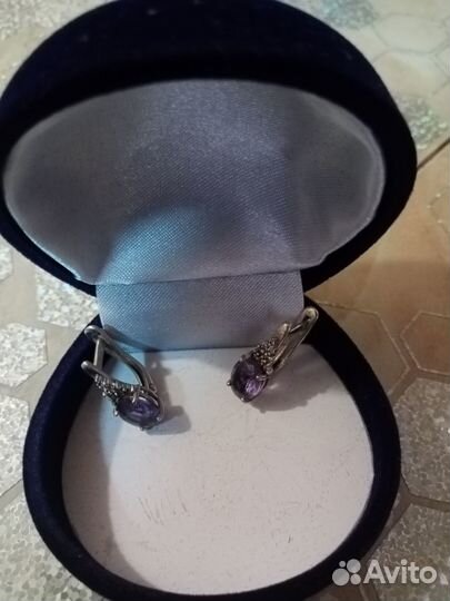 Серьги серебро с камнями