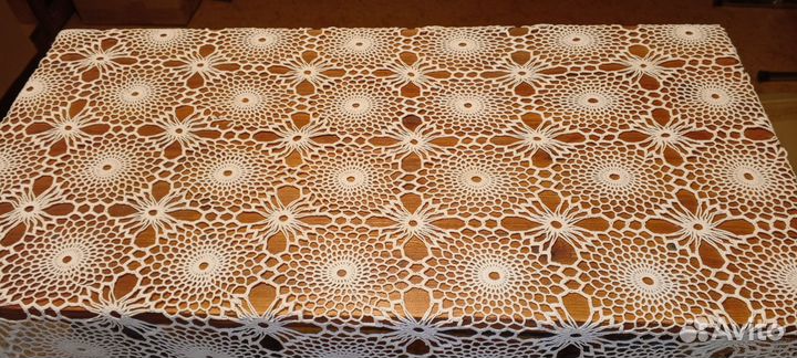 Скатерть вязаная и накидка с вышивкой СССР