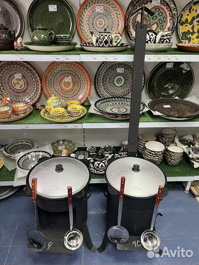 Казаны чугунные Премиум + Печь с трубой + Шумовка