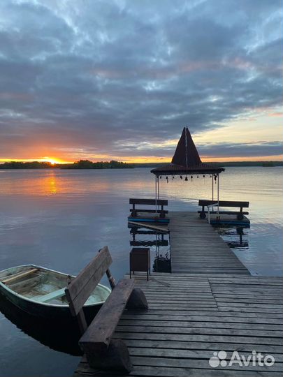 Отдых на озере, кемпинг на озере с баней