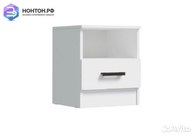Тумба прикроватная Эко белый гладкий