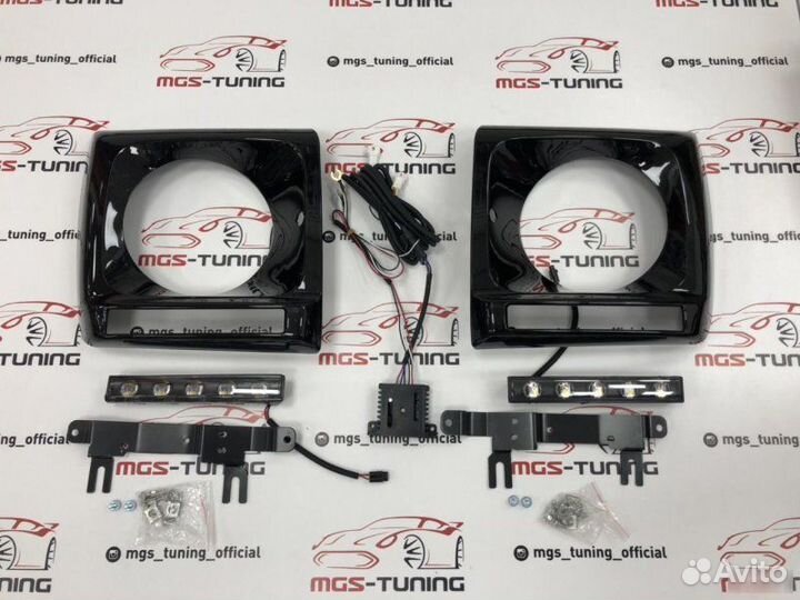 Очки черные диоды Mercedes G-class w463 черные