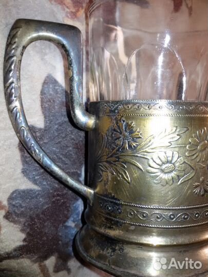 Подстаканники, солонка, серебряные ложки СССР