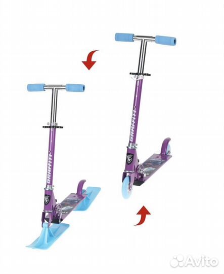 Самокат снегокат 2 в 1 новый