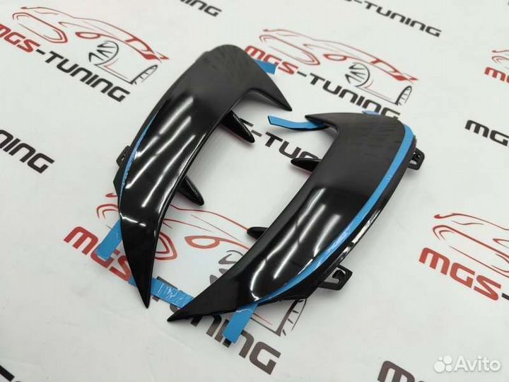 Плавники заднего бампера A-class W177 хэтч черные