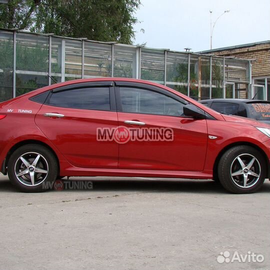 Накладки на пороги для Hyundai Solaris