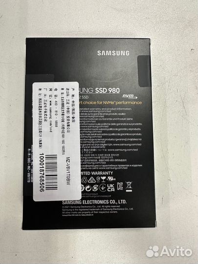Новый SSD nvme Samsung 980 1 tb