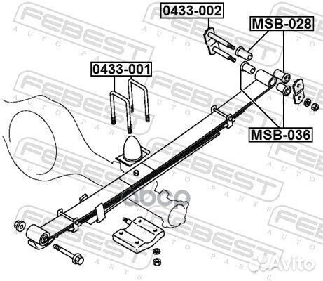 Болт задней рессоры mitsubishi L200 2015- 04330