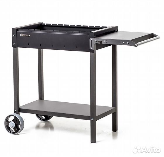 Мангал на колесах и с двумя полками